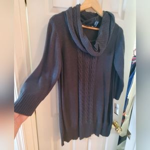 NWT Alyx Women's XL Dark Gray Cable Sweater Tunic w/Matching Scarf